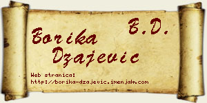 Borika Džajević vizit kartica
